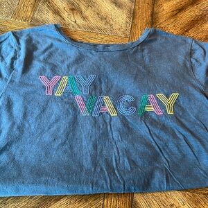 Loft Yay vacay gray T-shirt XL.